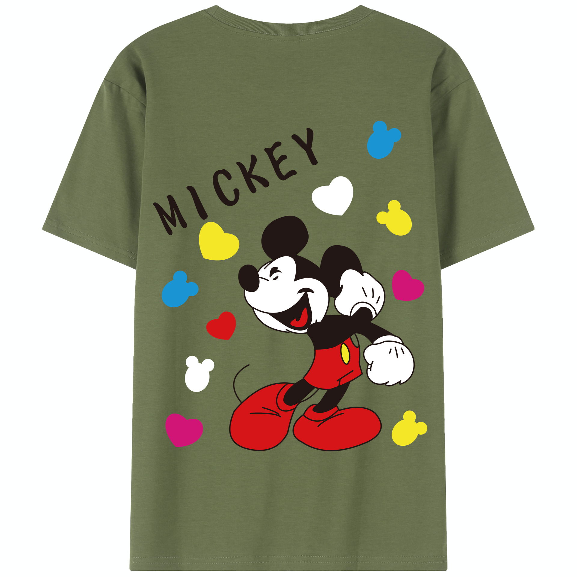 （画像用） ミッキーマウス Mickey Mouse 綿100％半袖Tシャツ（背面プリント）
